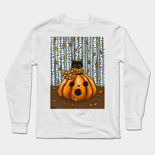 Autumn Pumpkin Cat Long Sleeve T-Shirt